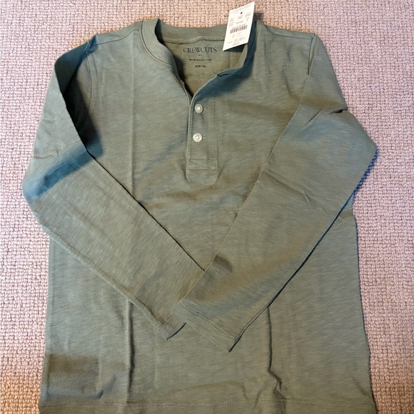 Bundle of Crewcuts Kids' Long Sleeve Tees - Green, Blue, and White (Size 6-7) - Picture 2 of 7